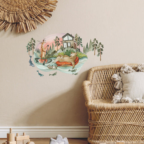 LAZY RIVER AND FRIENDS PEEL AND STICK GIANT WALL DECALS