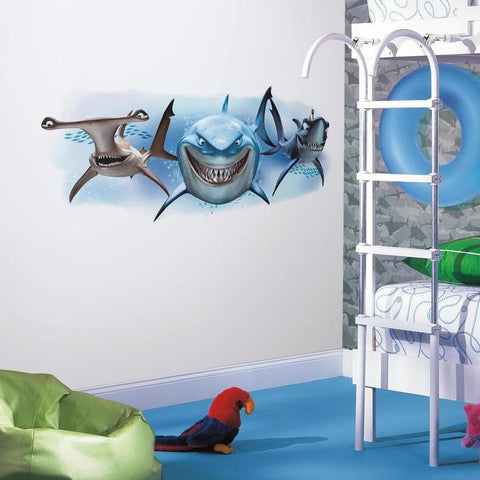 FINDING NEMO SHARKS PEEL AND STICK GIANT WALL DECALS